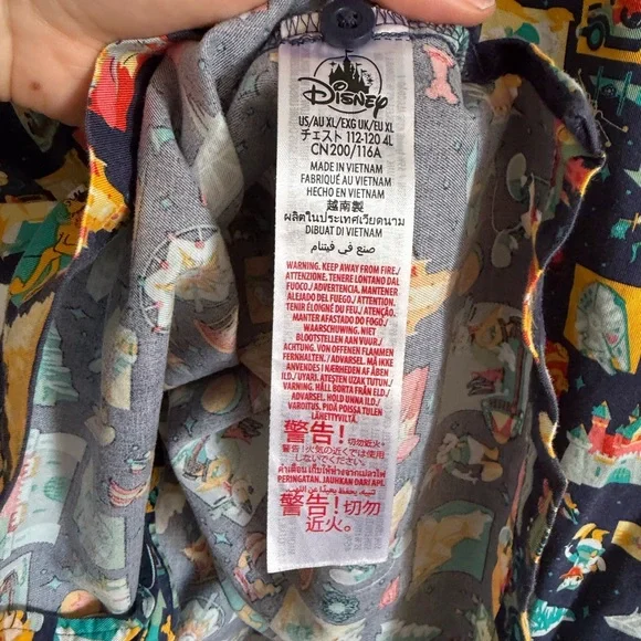 Disney Parks Disneyland Mickey Mouse Park Attractions Button Down Top size XL - Picture 6 of 7